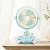 Small Desk Fan with Light USB Rechargeable Quiet Adjustable Wind