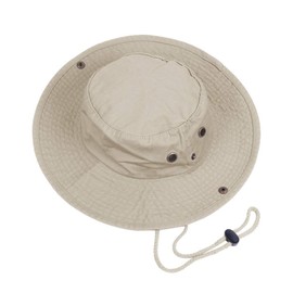 Bucket Hat Hiking Fishing Wide Brim UV Sun Protection Safari Unisex Boonie (Beige, Small/Medium)