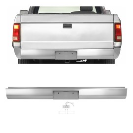 KUAFU Rear Bumper Roll Pan Compatible with 1987-1996 Dodge Dakota Fleetside W/Plate Box & LED Light Steel