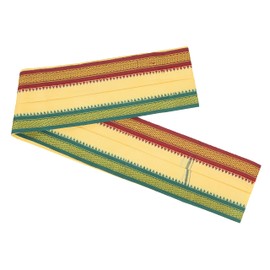 Cotton for Pooja Angvastram/Gamcha/Shawl/Melmundu/Uthareeyam/for Men Used During Indian Traditional Festival Temple Decoration Home Decor(Size:- 70" X 35")(Saffron)