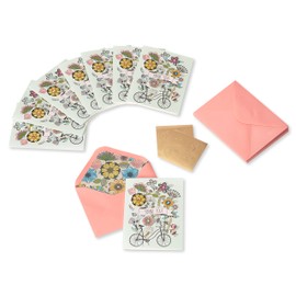 Papyrus Thank You Cards with Envelopes, Flowers & Bike with Glitter (8-Count)