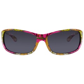 Polarized Hot Pink Camo Sunglasses for Women - Elettra - Hot Pink Camo Frame - Smoke Lens