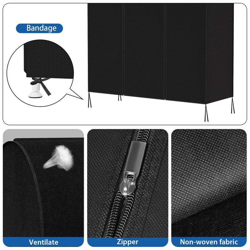 Zilink 50'' Garment Rack Cover Dustproof Clothes Rack Cover Breathable