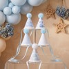 Eaasty 5 Pcs Mini Hydrangea Blue Gingham Stripe Party Hats