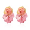 GUOXIAOMEI Chiffon Acrylic Rose Petal Earrings Dangle Exaggerated Flower Earrings