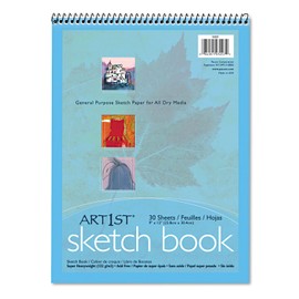 Pacon 103207 Artist's Sketch Book, Unruled, 80lb, 9 x 12, White, 30 Sheets