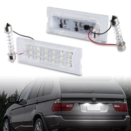 POPMOTORZ Number Plate Light, 2 Pieces Number Plate Light for E53 1999-2006 E83 2003-2010, License Plate with CAN-Bus Error Free 2835 SMD