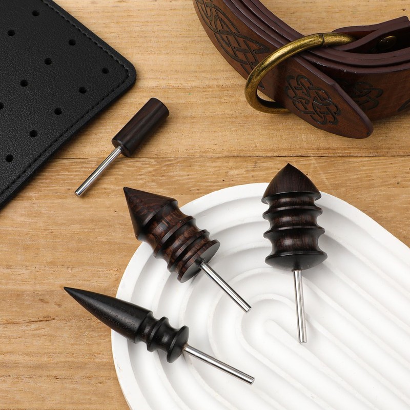 4pcs Leather Burnisher Bits for Rotary Tool, 4 Styles Leather