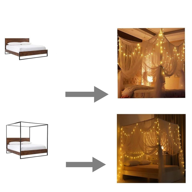 Anmas Box Mosquito Net Bed Canopy for Double Bed -