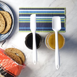 RSVP International Ela's Favorite Spatula BPA-Free Silicone Scrape Batters, Flip Eggs, Ice Cakes, More Dishwasher Safe & Heat Resistant Cooking, Baking & More, 8-Inch, White