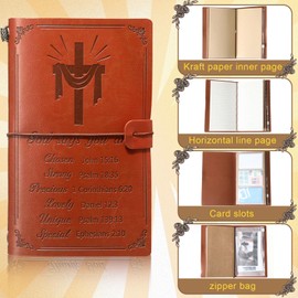 Tenare 2 Pcs Christian Gifts for Women Men Bible Verse Leather Journals Religious Faith Gifts Inspirational Friend Birthday Gifts Christmas Catholic Gifts(Praise God)