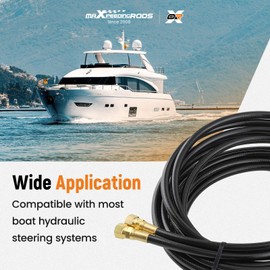 maXpeedingrods 16FT Outboard Hydraulic Steering Hose Kit HO5116 for SeaStar Teleflex Hydraulic Steering Systems, Hydraulic Outboard Steering Boat Hose Kit