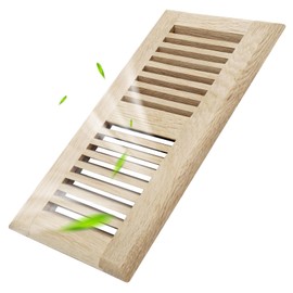 Howeall 4x10 Inch White Oak Wood Floor Register Vents Cover - Drop in Vent Register with Damper Wooden Vents Covers for Home Floor Unfinished (White Oak)