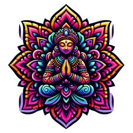 After Dark Crafting Namaste mandala Indian prayer design waterproof vinyl sticker decal - many sizes - 5 inches