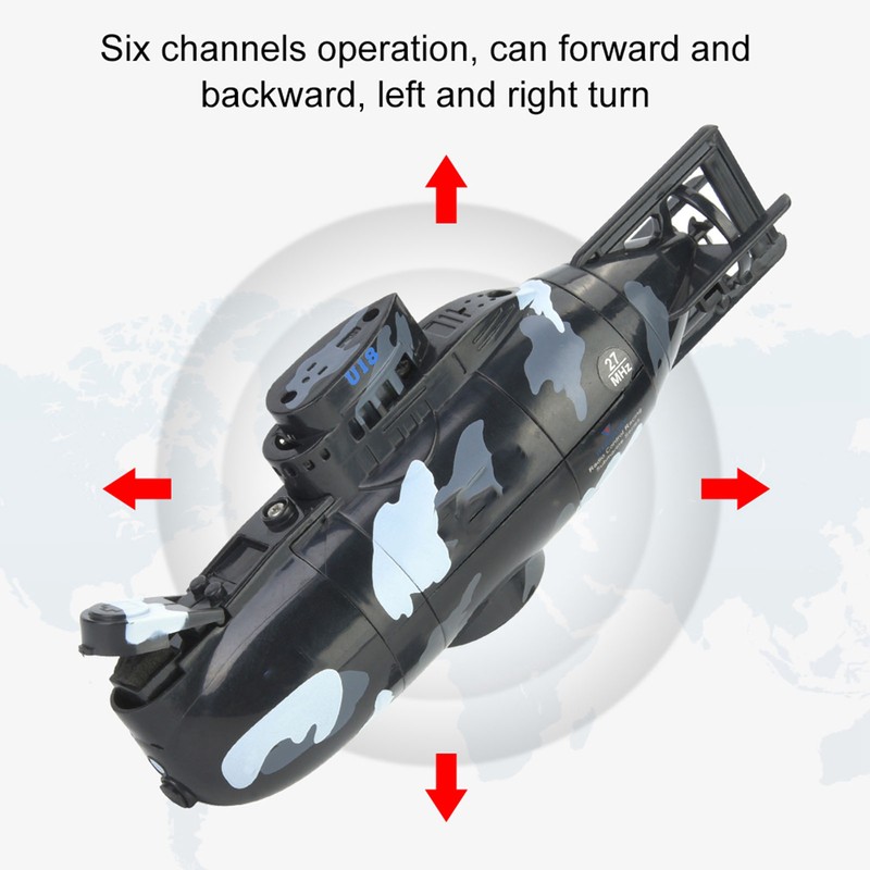 Mini Simulation Military Remote Control 6 Channel Submarine Toy Model