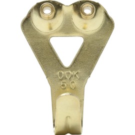 OOK 50674 Professional Picture Hangers, Reusable Art Hooks, Padded, Brass, 50lbs (10 Set) Gold