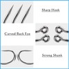 200pcs Carp Fishing Hooks Kit,Barbless Curved Shank Carp Hooks for