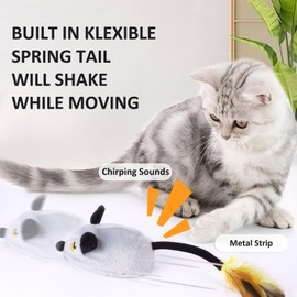 AOUZOVLI 2 Pieces Magic Mouse Cat, Cat Toy, Remote Controlled, Cat Toy Mouse, Electric Real Hunting Adventure for Hours of Fun, Electric Mouse for Cats Cat Favourite