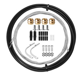 FunWorth Universal Bike Brake Cables Set Includes 10Set Bh90 Bike Brake Olive, 1 Brake Cable Tube, 1 Front Brake Cable and Connector Insert Set and 1 Rear Brake Cable for Road Bicycle Cycling Repair