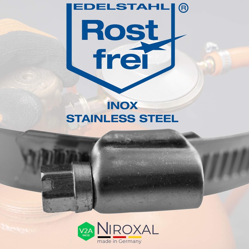 Pack of 10 stainless steel hose clamps W4 V2A |