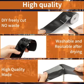 AUSZUOI Universal Door Edge Guard Sill Protector, Car Crash Strip for Car Door Edge/Front and Rear Bumpers/5D Carbon Fiber Sill Sticker Protector , Fits Most Cars (2" x 33 ft)