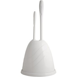 PlumbCraft Heavy-Duty Plunger, Toilet Brush, and Caddy 7506400, Versatile Bathroom Accessory Set and Apartment Must-Have, Toilet Plunger and Brush Set with Durable Hiding Caddy for Sanitary Storage