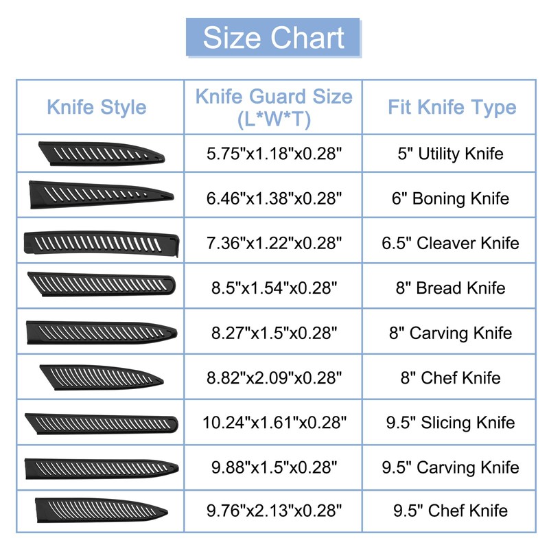 uxcell Knife Cover Sleeves Blade Edge Guards for 8" Carving