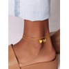 Dainty Heart Anklets for Women Gold Ankle Bracelet Beach Foot
