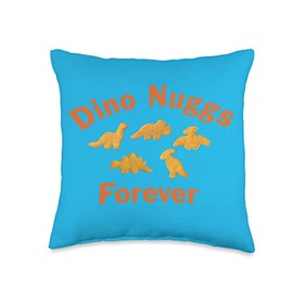 Chicken Nuggets Merch Nuggs Forever Dino Chicken Dinosaur Nugget Throw Pillow, 16x16, Multicolor