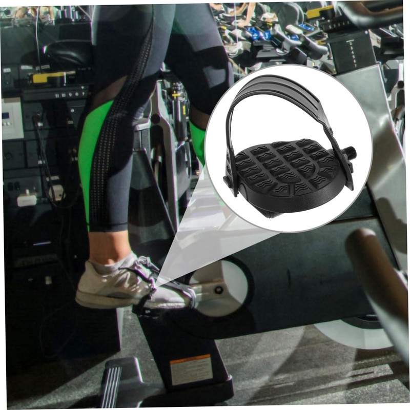 WHAMVOX Flat Bike Pedals with Straps Exercise Bike Pedal Pads