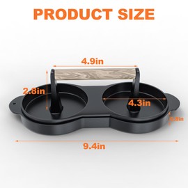 KEESHA Double Burger Press, Cast Iron Hamburger Press Patty Maker, Burger Meat Press for Professional and Home Use, Hamburger Meat Press Tool