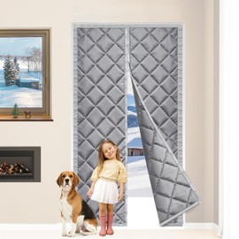 DNGH Thermal Door Curtain, Cold Protection, Magnetic Heat Protection Curtain for Doors, 90 x 210 cm, Thermal Door, Cold Protection, Magnetic Heat Protection Curtain, Insulated Door Curtain, Noise
