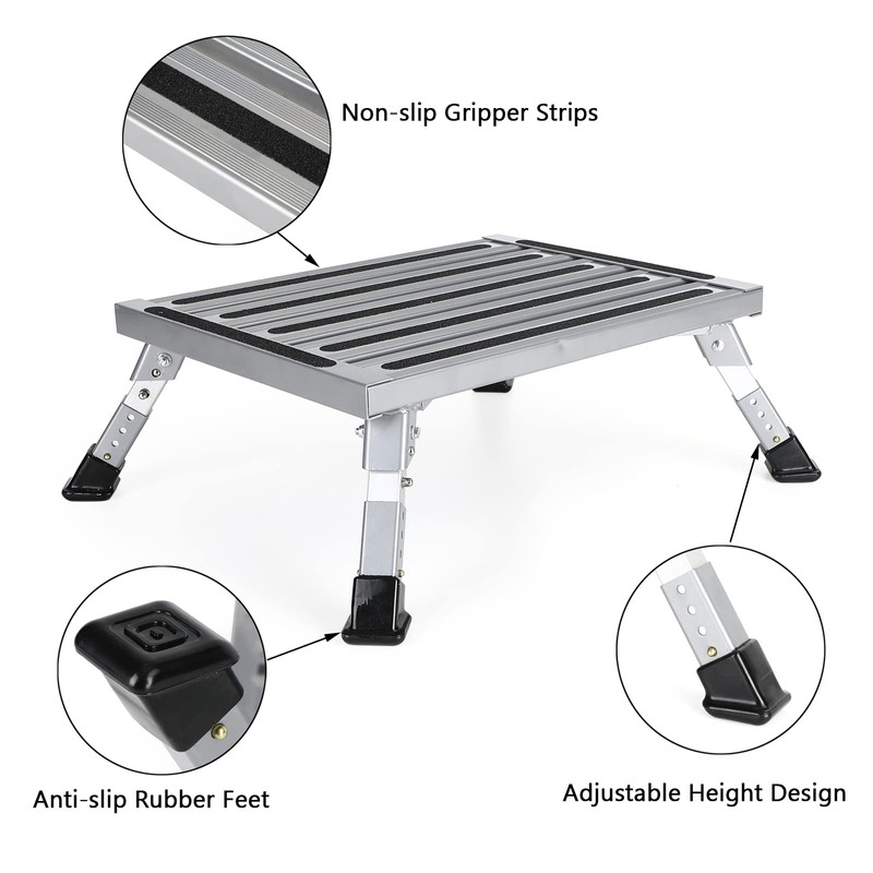 Artudatech RV Steps Platform, Folding Aluminum Platform RV Step Stool