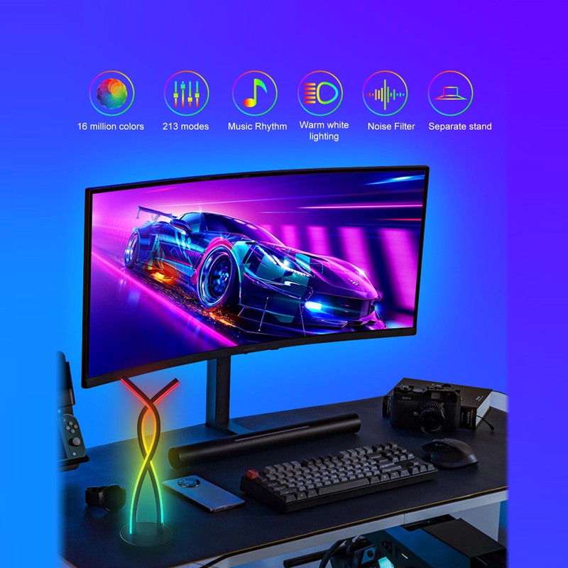 Smart Bedroom Bedside Lamp Tabletop Desk Lamp with APP and