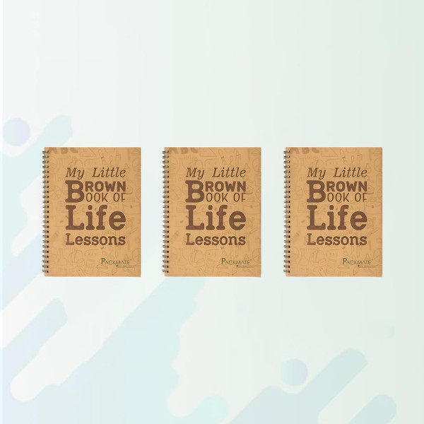 Packmate Spiral Notebook (Pack of 3), Unbleached Chemical Free Recycled