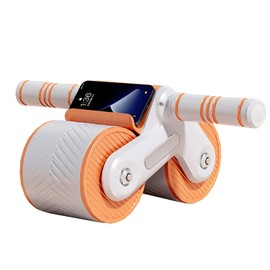 Ab Wheel Roller for Core Workout, Smartsaker Ab Wheel Roller with Phone Holder, Coreflex 4d Ab Wheel Roller for Office, Home, Outdoor, Orange