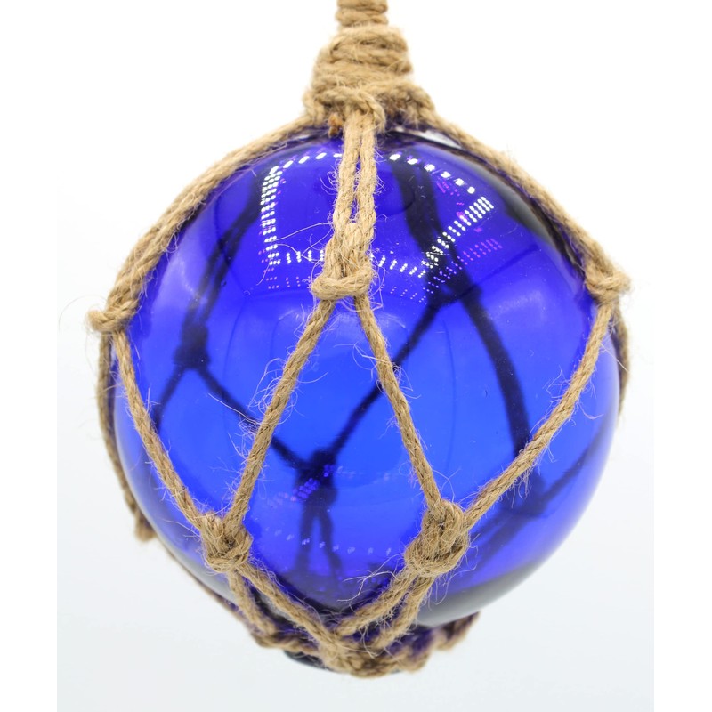 Fischer Balls Glass & Rope/Sisal Twine – Blue