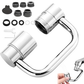 Aireador de Grifo Giratorio 1080°, Extensor Universal para Grifo de Cocina y Baño,Extensor de Grifo Giratorio,con Accesorios de Instalación, con 2 Mod