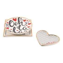DII Wedding Collection Perfect for Gifts, Housewarming or Showers, Catchall Set, I Love Paris, 3 Piece