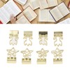 30pcs Gold Binder Clips Flower Shape Pentagonal Heart Shape Electroplating