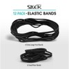 Generic Sleek Elastic Hair Bands, 12 Pack, Black