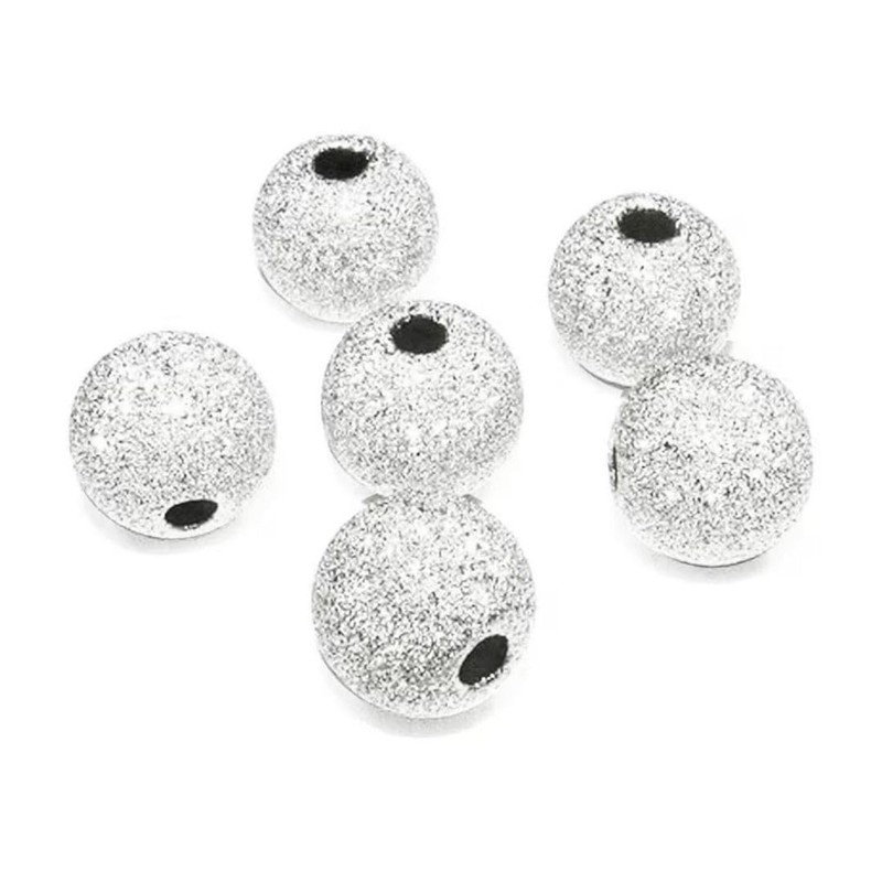 abalorio espaciadoras redondas de plata de ley de 8 mm