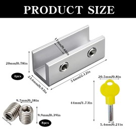 Shwdsy Sliding Window Locks, Window Lock Children, Pack of 4, Adjustable Sliding Window Locks, Window Locks with Keys, Sliding Doors and Window Security, Anti-Theft Protection