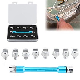 Llave de radios de motocicleta, Juego de llaves CNC de llave de radios de motocicleta 5.0-6.8 Longitud 93 mm / 3.7in para la mayoría de las motocicletas(Azul)