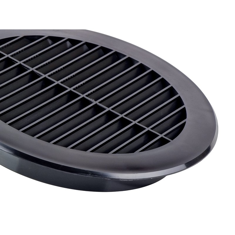 Steinberg14 Black Ventilation Grille 150 mm - Plastic Exhaust Grille