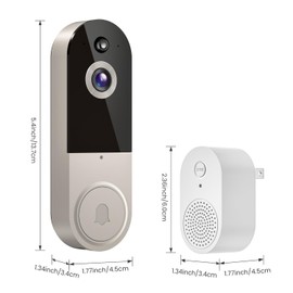 SwagBuzz SwagBuzz Wireless 1080p Wi-Fi Video Doorbell Camera with Night Vision, Two Way Audio and AI Motion Detection, Battery Powered, Cloud Storage Service