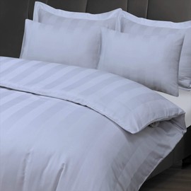 Indus Textiles 100% Egyptian Cotton Satin Stripe 300 Thread Count Luxury Hotel Quality, 2 Standard Pillow Cases ONLY - White