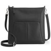 S-ZONE Medium Pebbled Leather Crossbody Shoulder Bag for Women Handbag