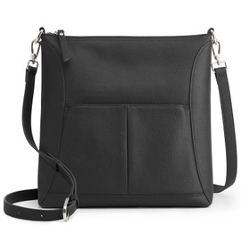 S-ZONE Medium Pebbled Leather Crossbody Shoulder Bag for Women Handbag Purse with Adjustable Strap