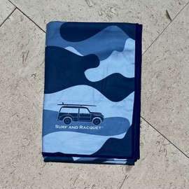 Surf and Racquet Towels, Quick Dry, Sand Resistant, Light Weight and Compact (Camo Blue, 78 x 35 Towel)